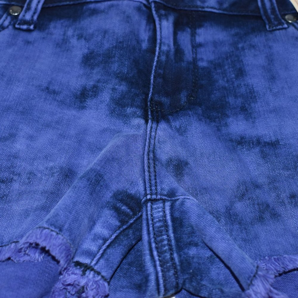 Decree Purple Tie Dye Denim Shorts New Raw Edge 11 - Picture 4 of 6